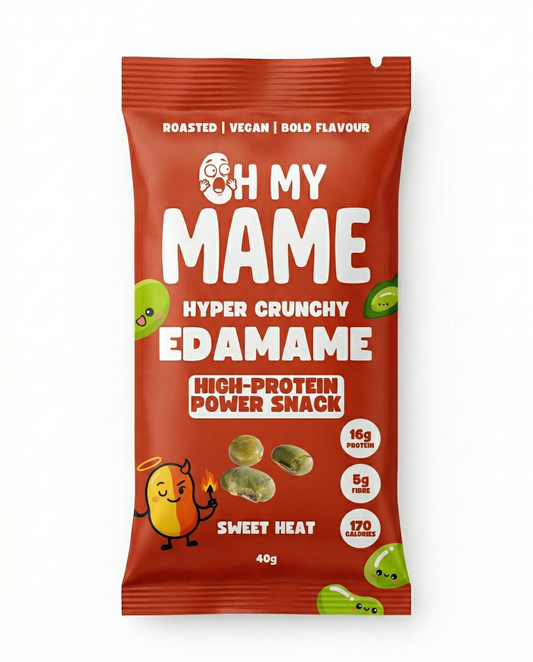 Oh My Mame Sweet Heat Edamame – High-Protein Snack (24-Pack)